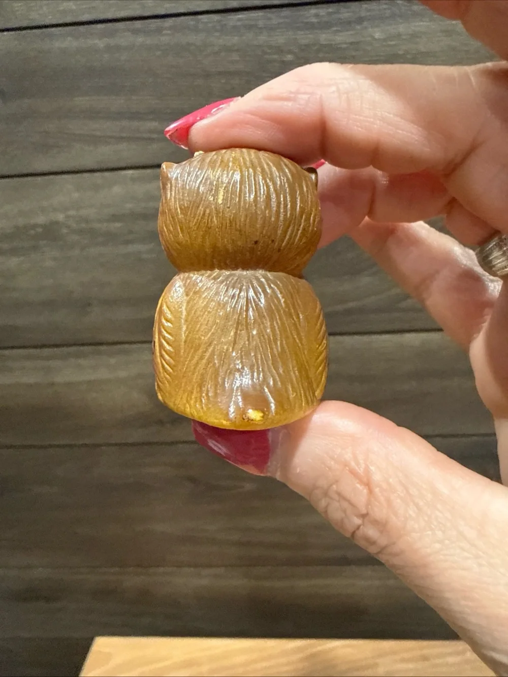 Yellow and Brown Owl Figurine Trio - 'Nobody's Perfect' salt and pepper shakers